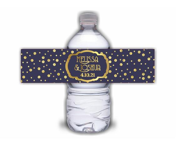 Navy and Gold Water Bottle Labels - Image 2