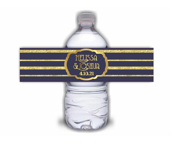 Navy and Gold Water Bottle Labels - Image 3