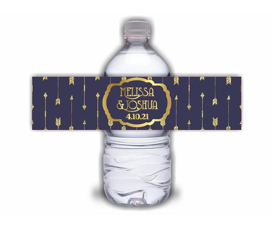 Navy and Gold Water Bottle Labels - Image 4