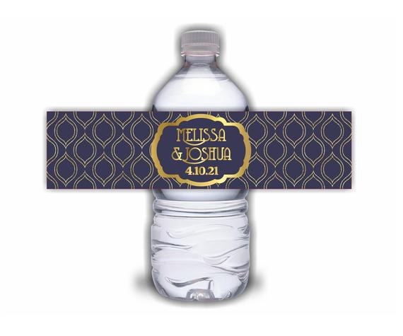 Navy and Gold Water Bottle Labels - Image 6