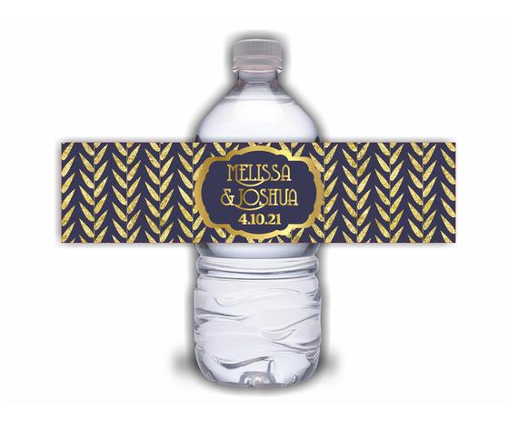 Navy and Gold Water Bottle Labels - Image 5