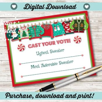 Ugly Sweater Contest Voting Ballot Printable